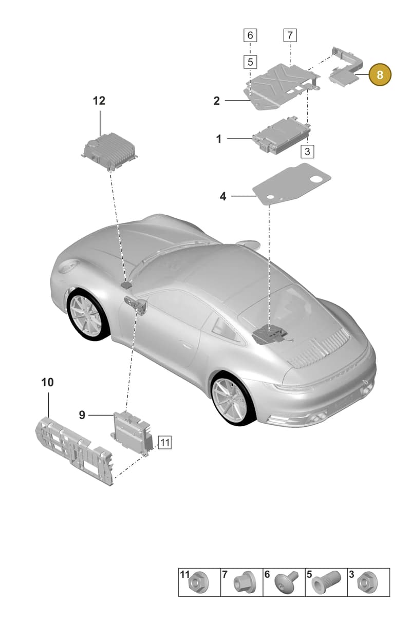 992959237 — Porsche 911 (2018-2024) diagram p53911100, position 8