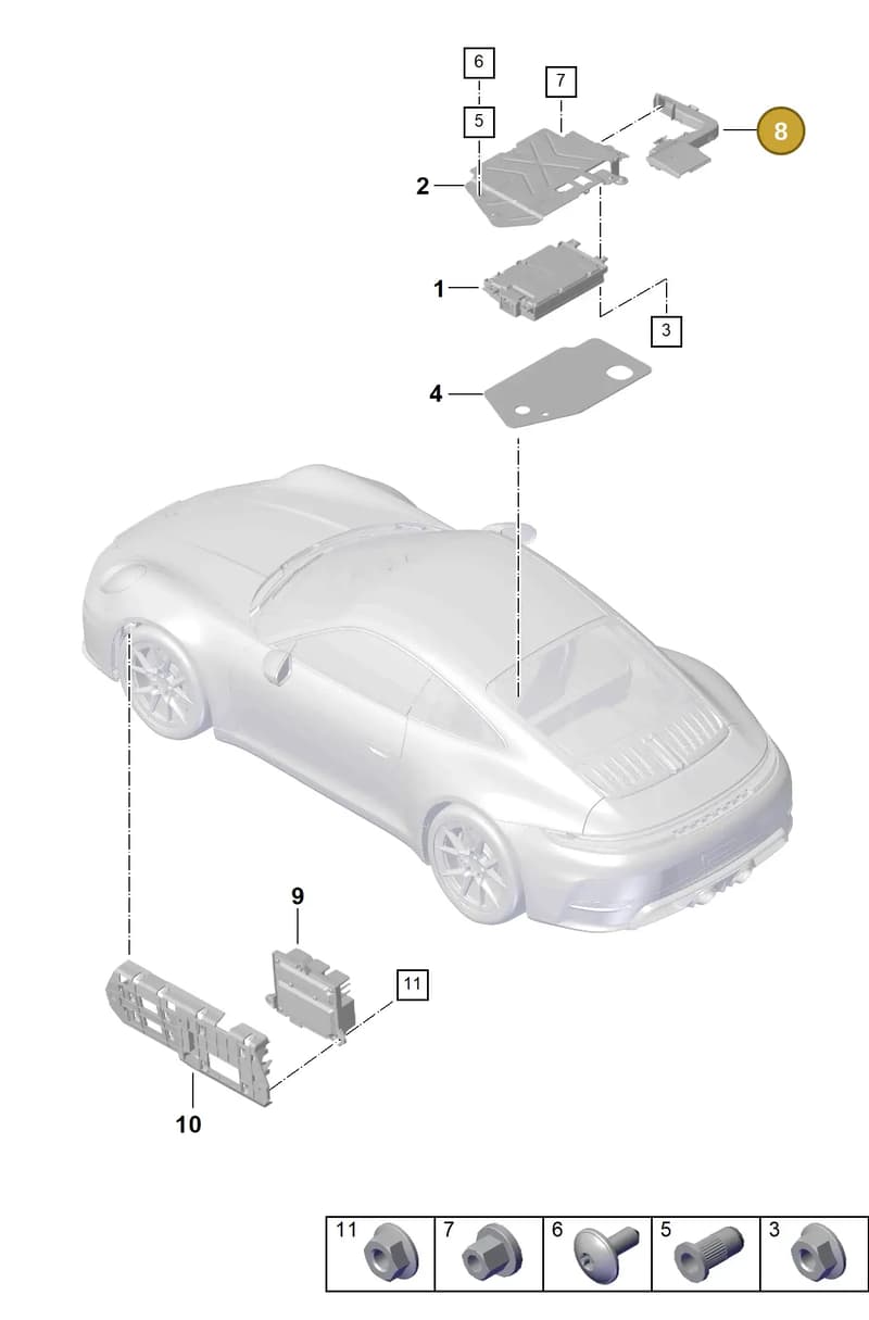992959237 — Porsche 911 (2024-2025) diagram p63914400, position 8