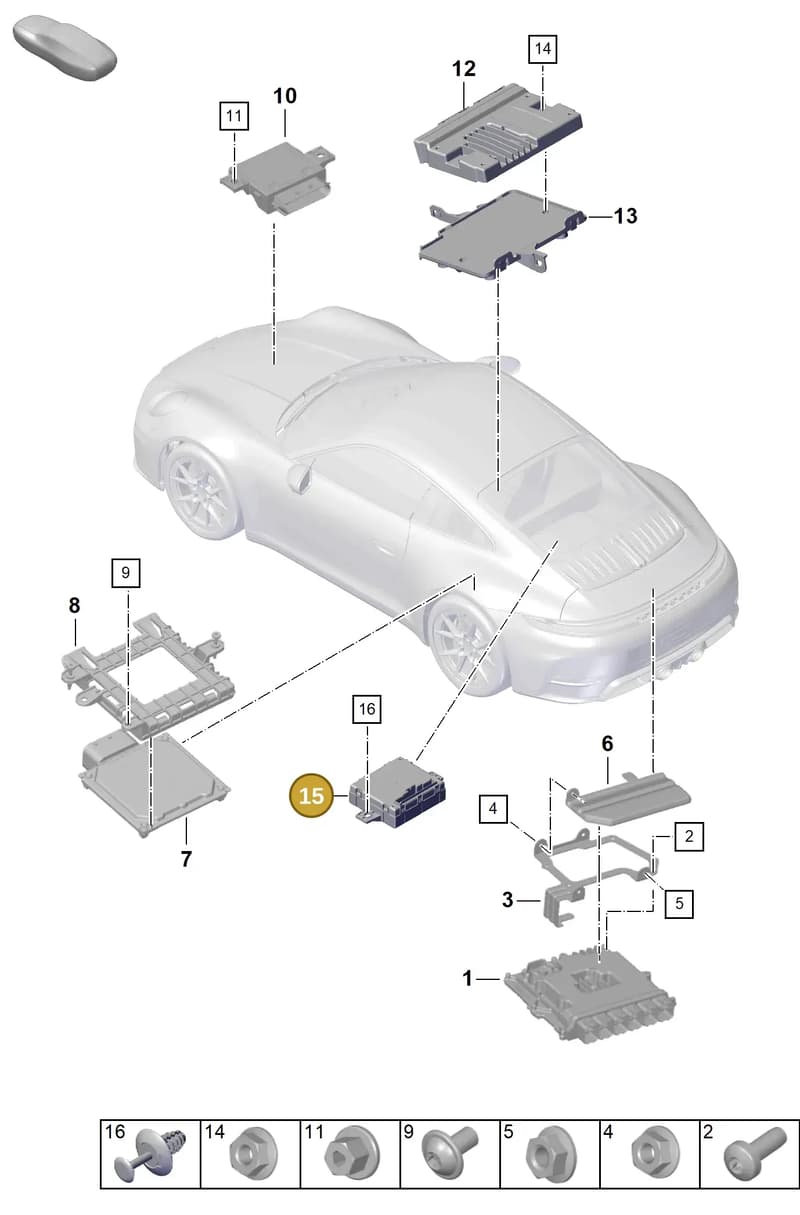 992959411D — Porsche 911 (2024-2025) diagram p63901000, position 15
