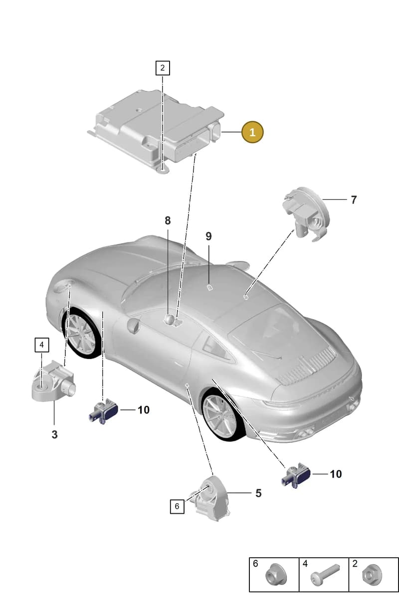 992959655B — Porsche 911 (2018-2024) diagram p53901060, position 1