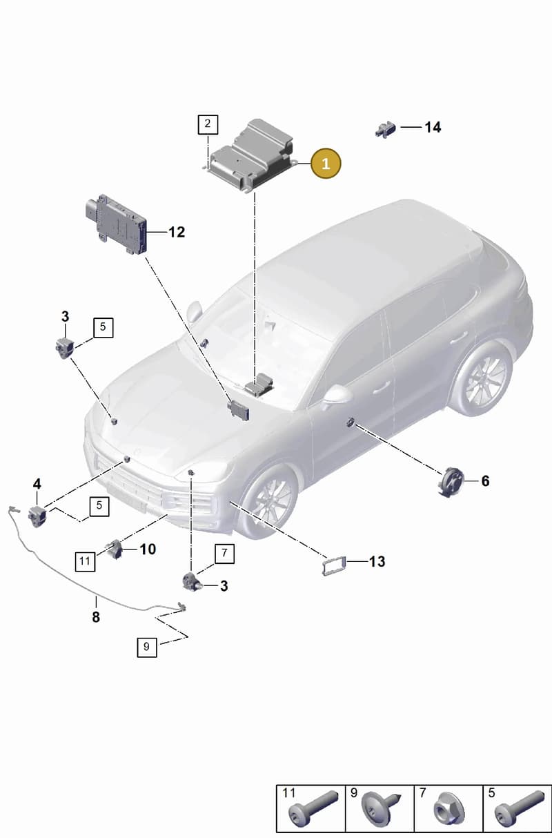 992959655G — Porsche Cayenne Coupe (2023-2023) diagram p60901900, position 1