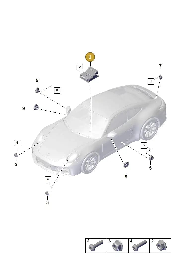 992959655G — Porsche 911 (2024-2025) diagram p63901900, position 1