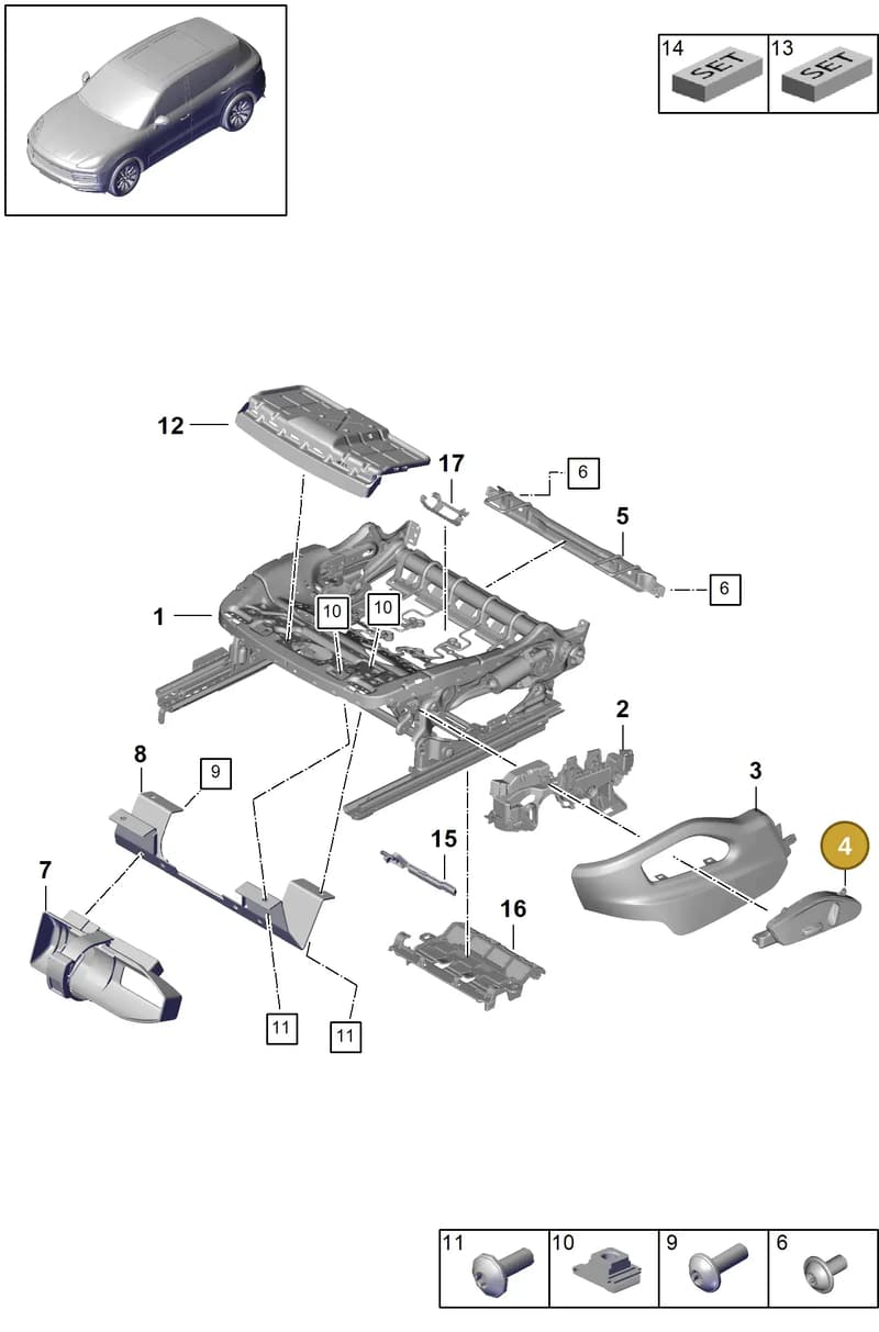 992959747G1E0 — Porsche Cayenne (2017-2023) diagram p51817040, position 4