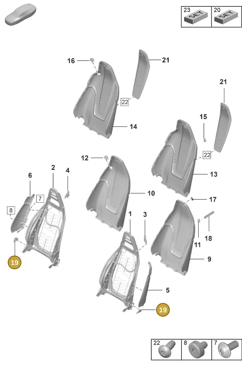 992959985 — Porsche 911 (2021-2022) diagram p53817000, position 19
