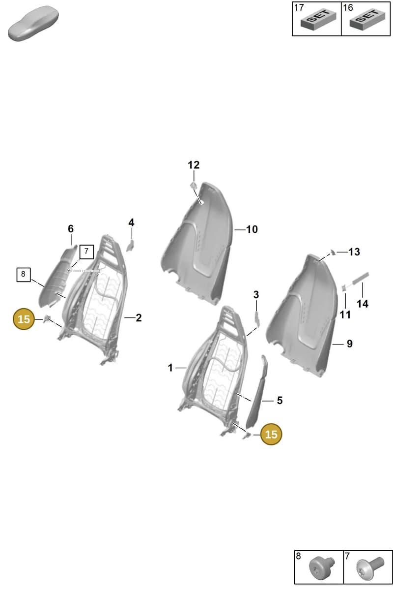 992959986A — Porsche 911 (2024-2025) diagram p63817000, position 15