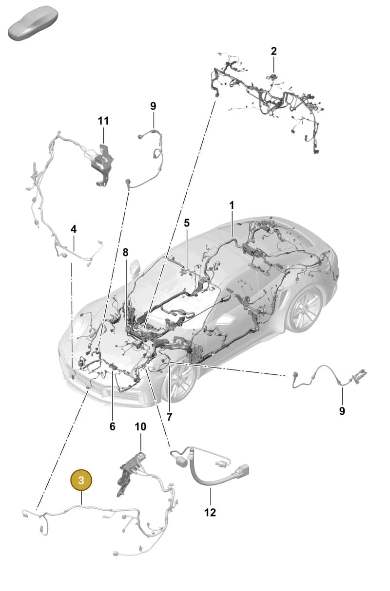 992971095D — Porsche 911 (2020-2022) diagram p57902100, position 3