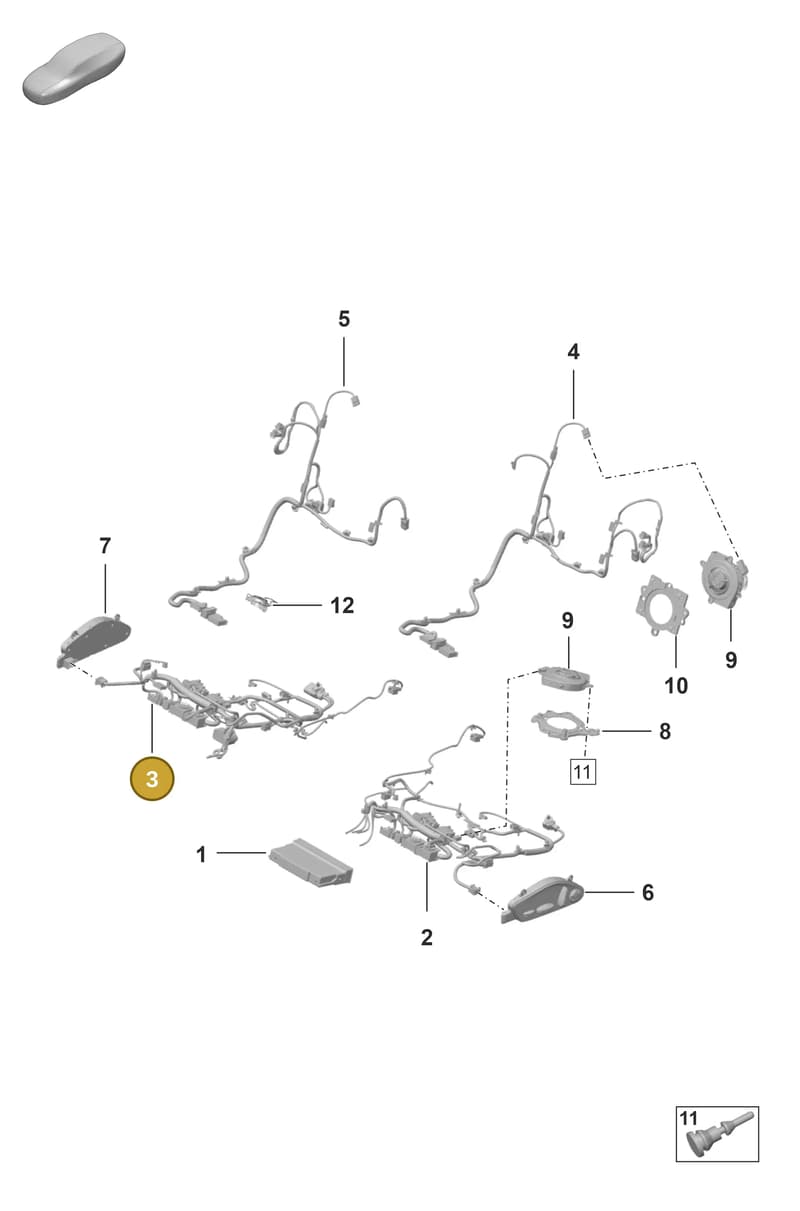 992971366AK — Porsche 911 (2024-2025) diagram p53817520, position 3
