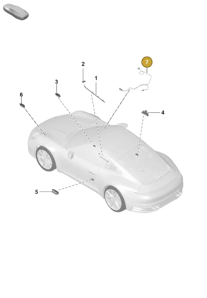 992971679A — Porsche 911 (2024-2025) diagram p53903040, position 7