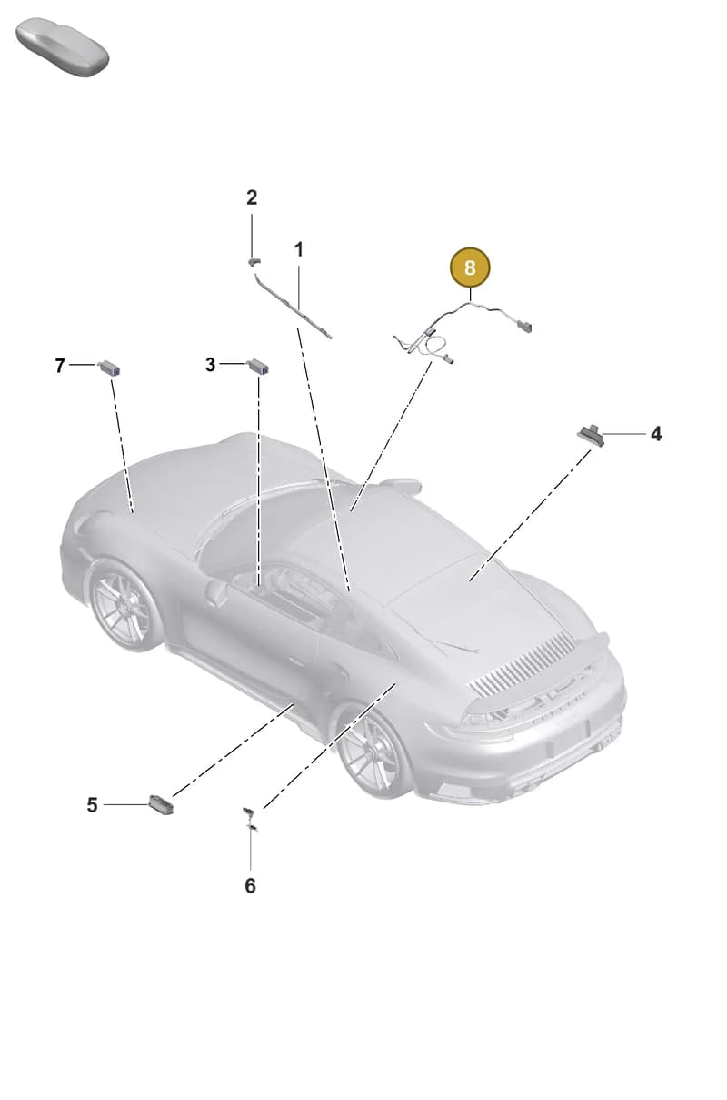 992971679 — Porsche 911 (2020-2022) diagram p57903040, position 8