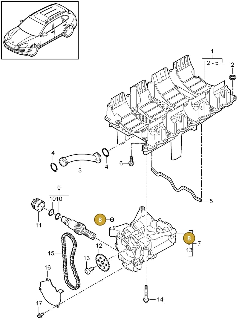 99610610350 — Porsche Cayenne (2010-2018) diagram p37104000, position 8