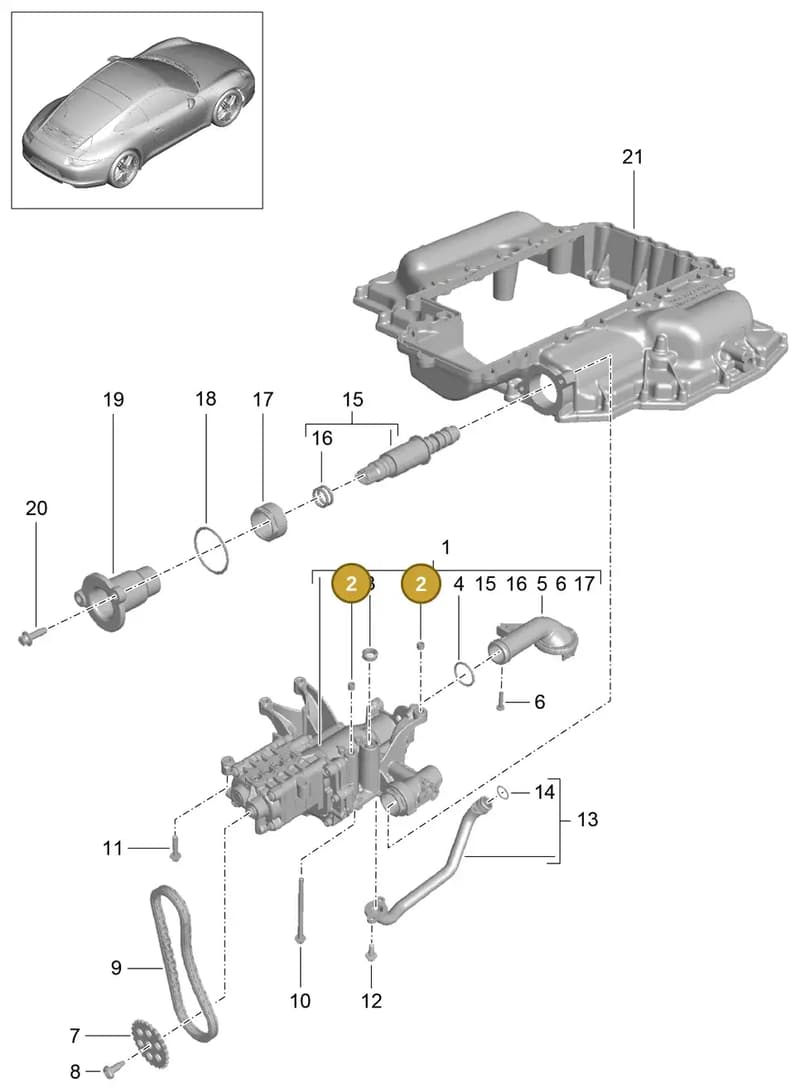 99610610350 — Porsche 991 Carrera 4 (2011-2016) diagram p38104000, position 2