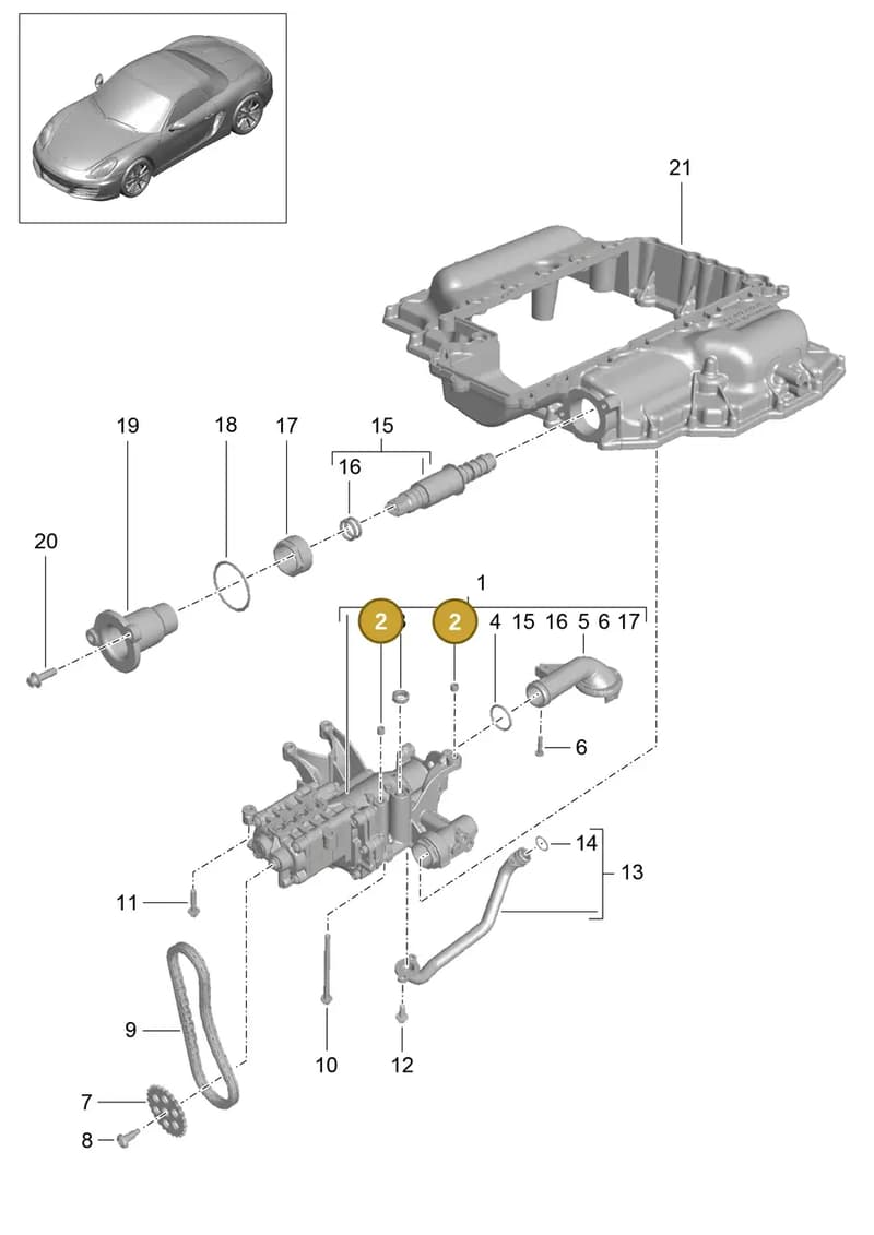99610610350 — Porsche Boxster (2012-2016) diagram p39104000, position 2