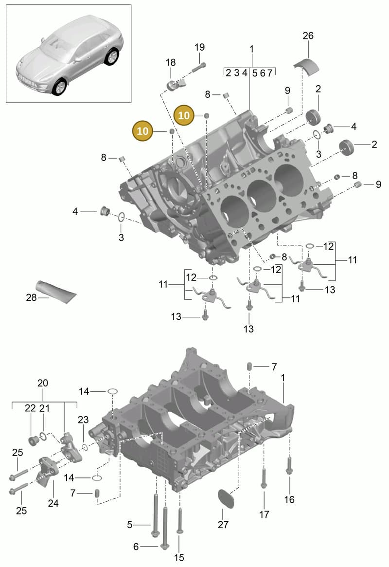 99610610350 — Porsche Macan (2013-2018) diagram p44101030, position 10