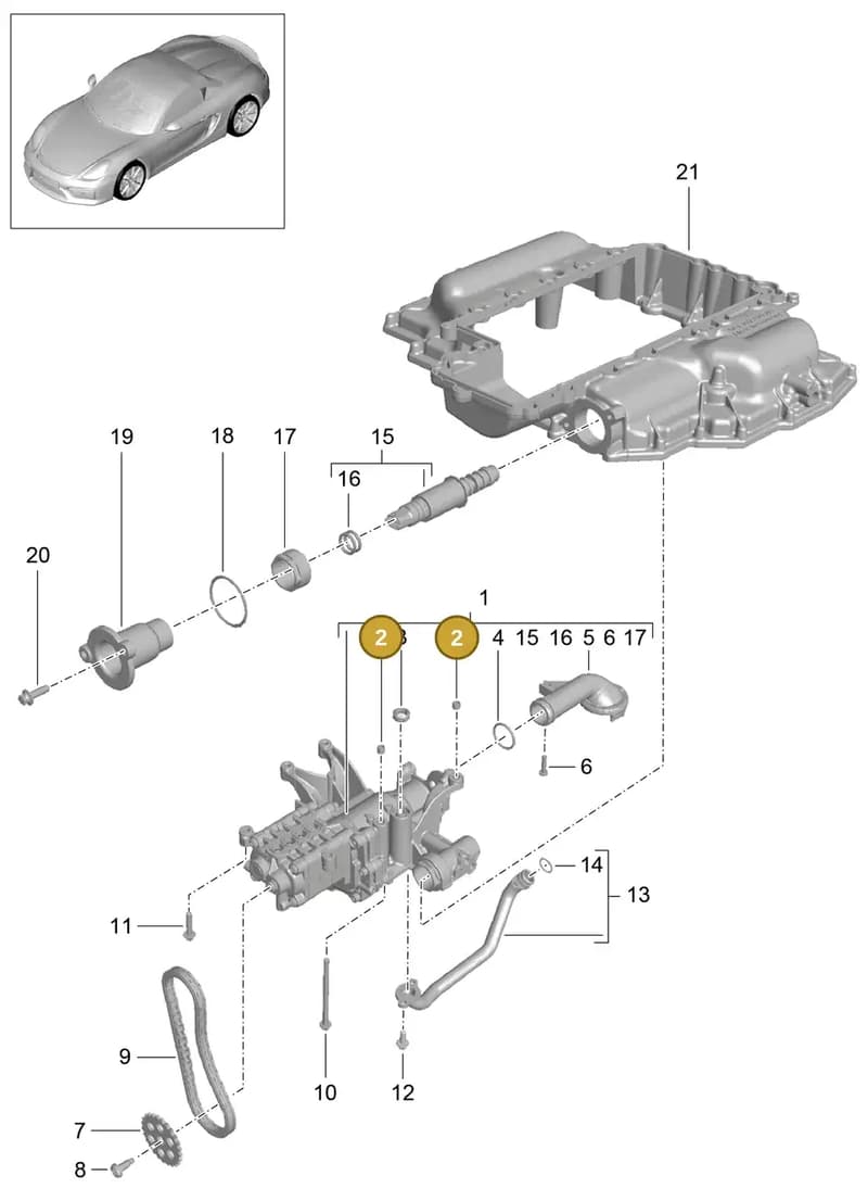 99610610350 — Porsche Boxster Spyder (2015-2016) diagram p46104000, position 2
