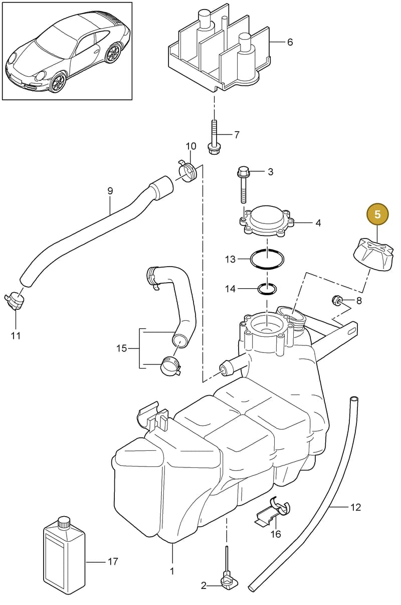 99610644704 — Porsche 911 Carrera (2008-2012) diagram p32105020, position 5