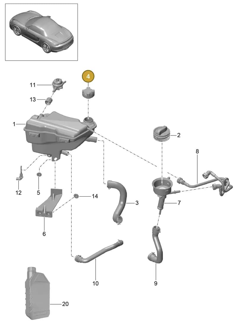 99610644704 — Porsche Boxster (2012-2016) diagram p39105020, position 4