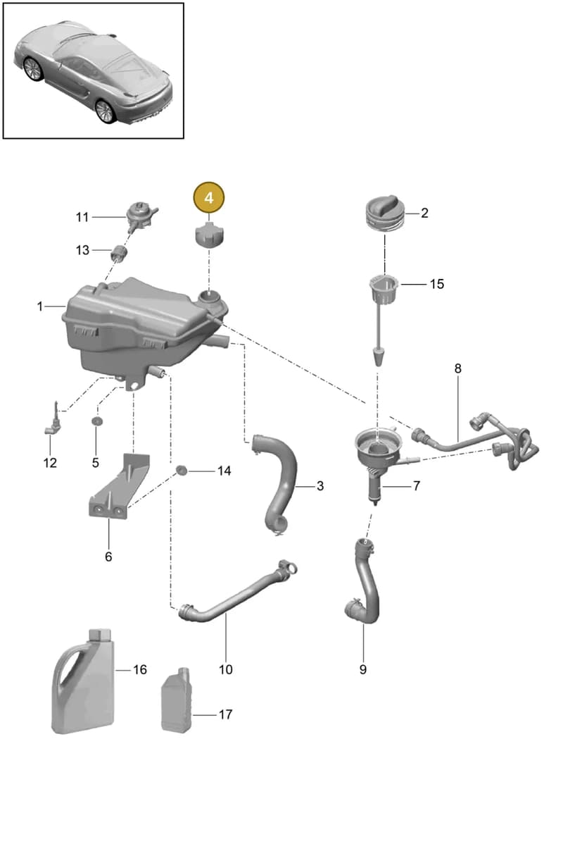 99610644704 — Porsche Cayman GT4 (2015-2016) diagram p45105020, position 4