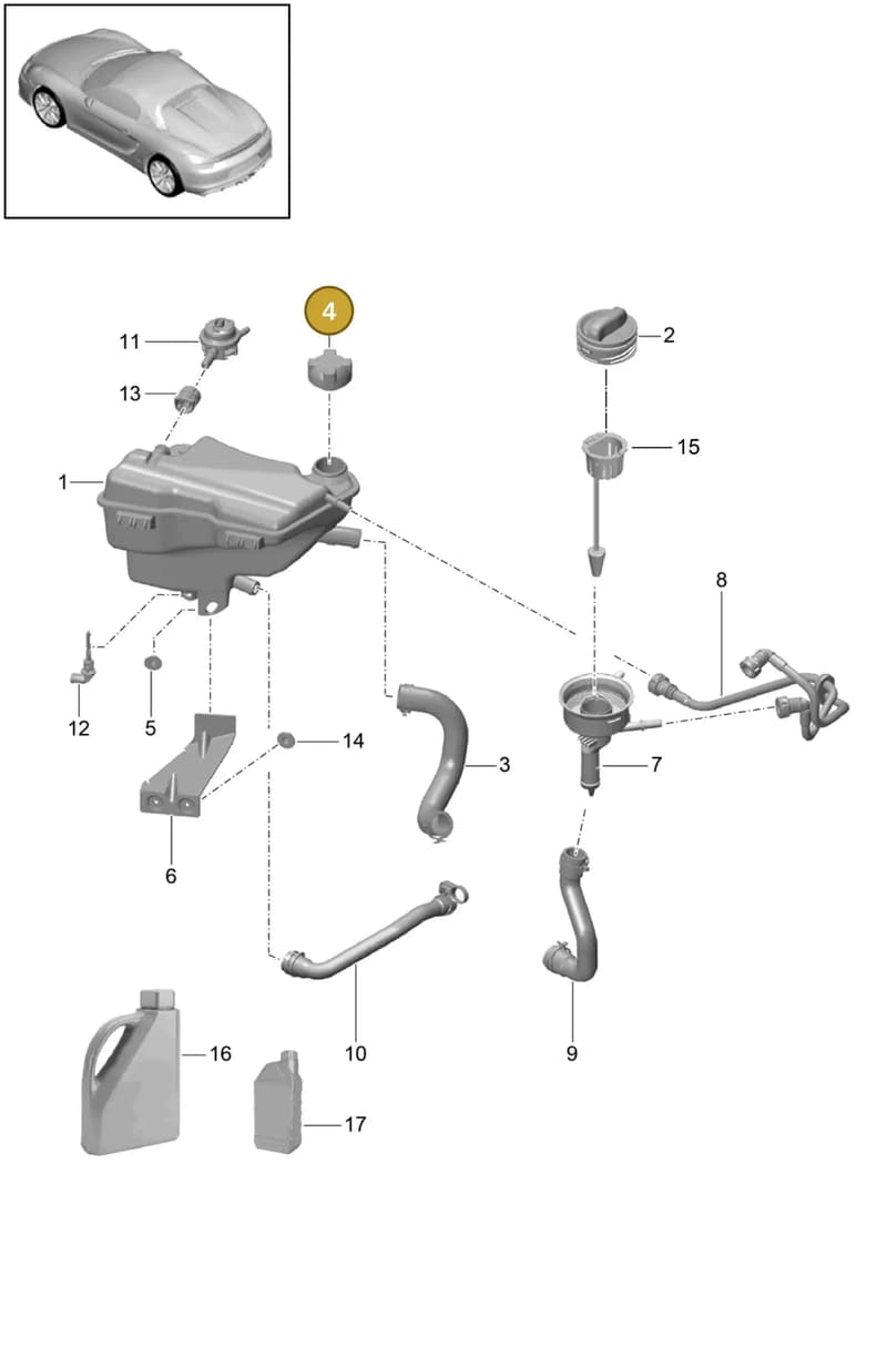 99610644704 — Porsche Boxster Spyder (2015-2016) diagram p46105020, position 4