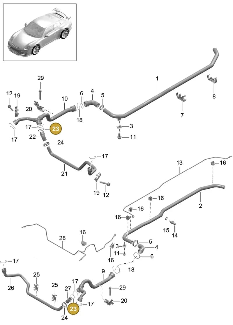 99610680102 — Porsche 911 (2013-2020) diagram p41105010, position 23