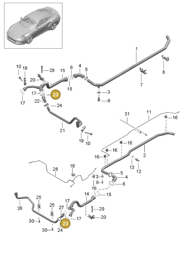99610680102 — Porsche GT2 RS Clubsport (2013-2020) diagram p42105010, position 23