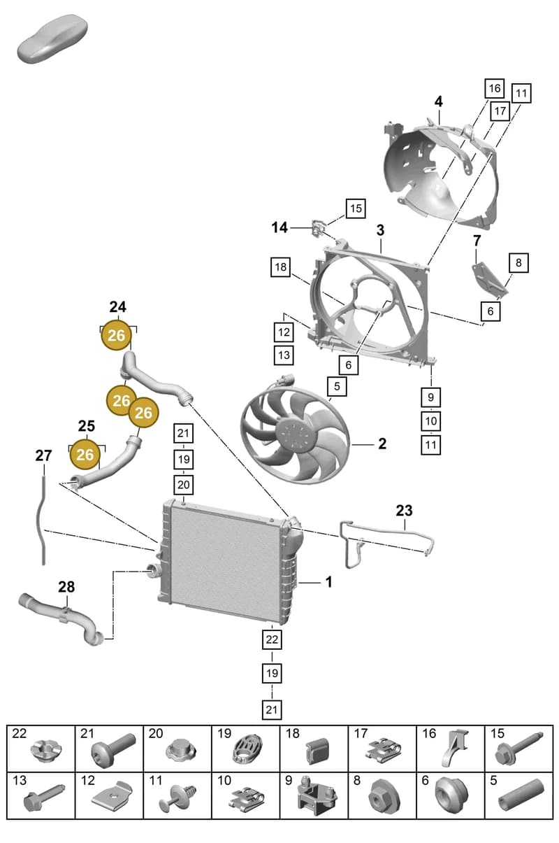 99610680102 — Porsche Boxster Spyder (2019-2020) diagram p55105200, position 26