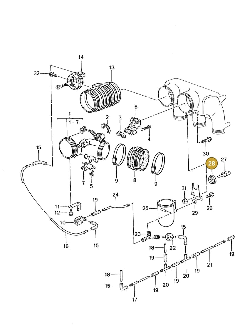 99611053090 — Porsche GT3 RS (1998-2005) diagram p22107000, position 28