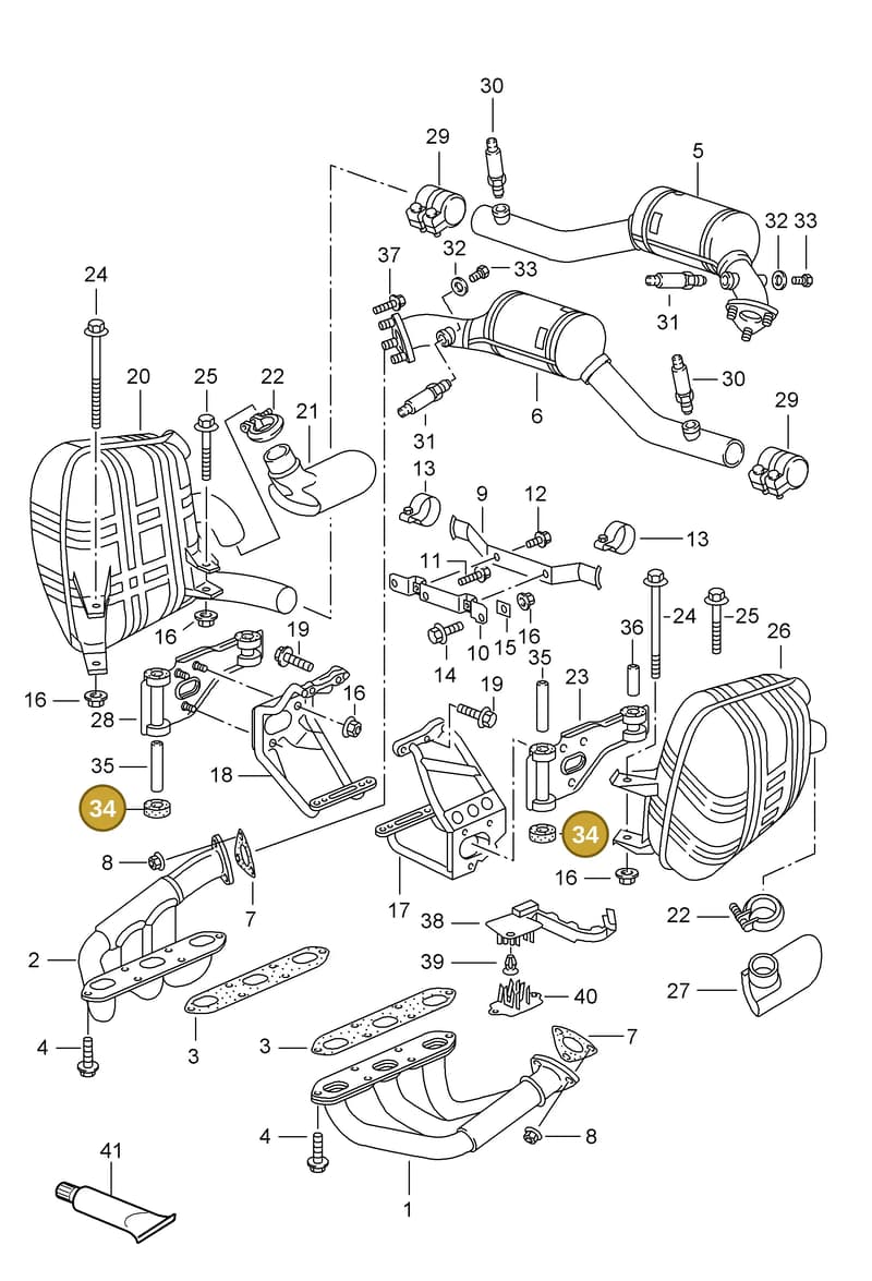 99611122900 — Porsche Carrera 4 Cabrio (1997-2005) diagram p21202000, position 34
