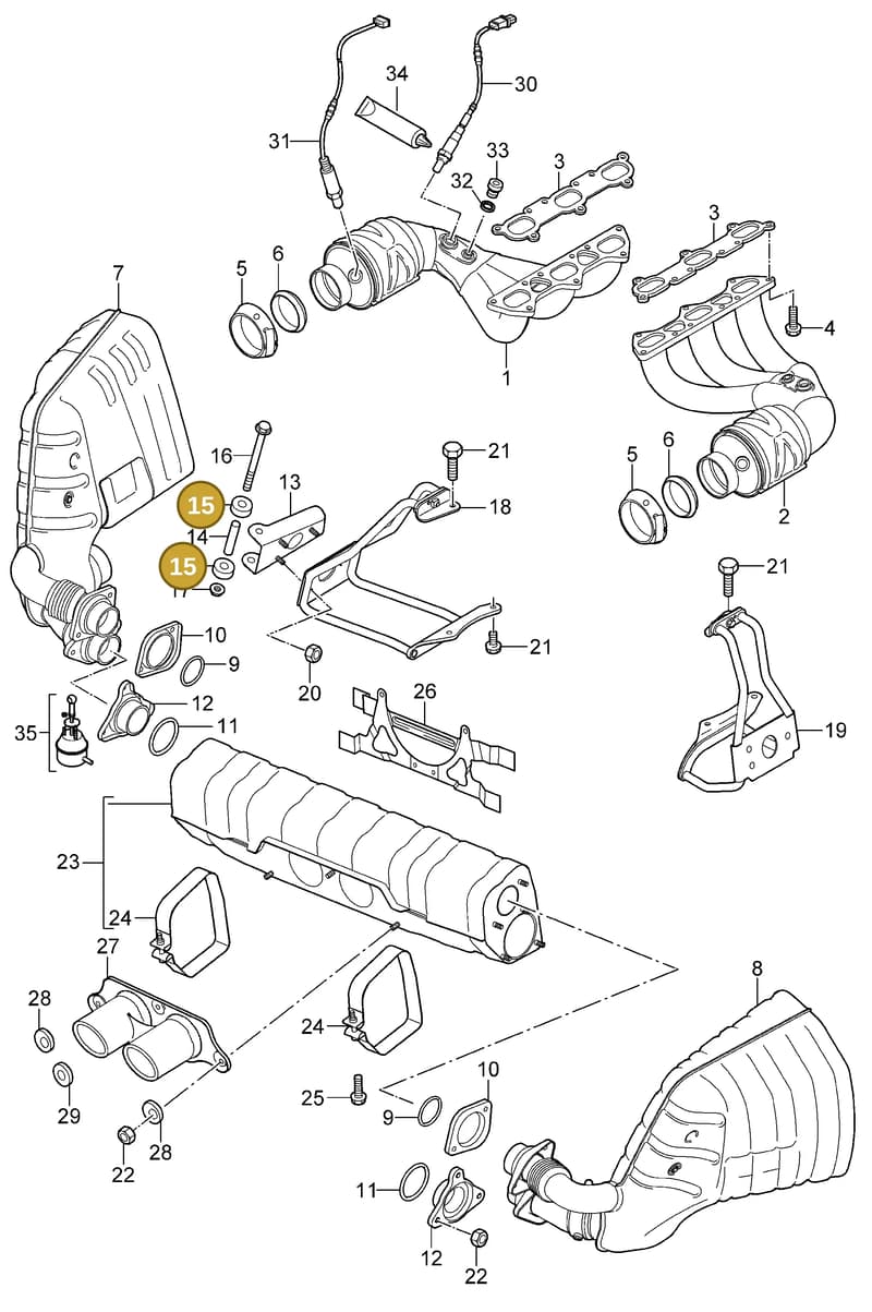 99611122900 — Porsche GT3 RS (2006-2011) diagram p29202000, position 15