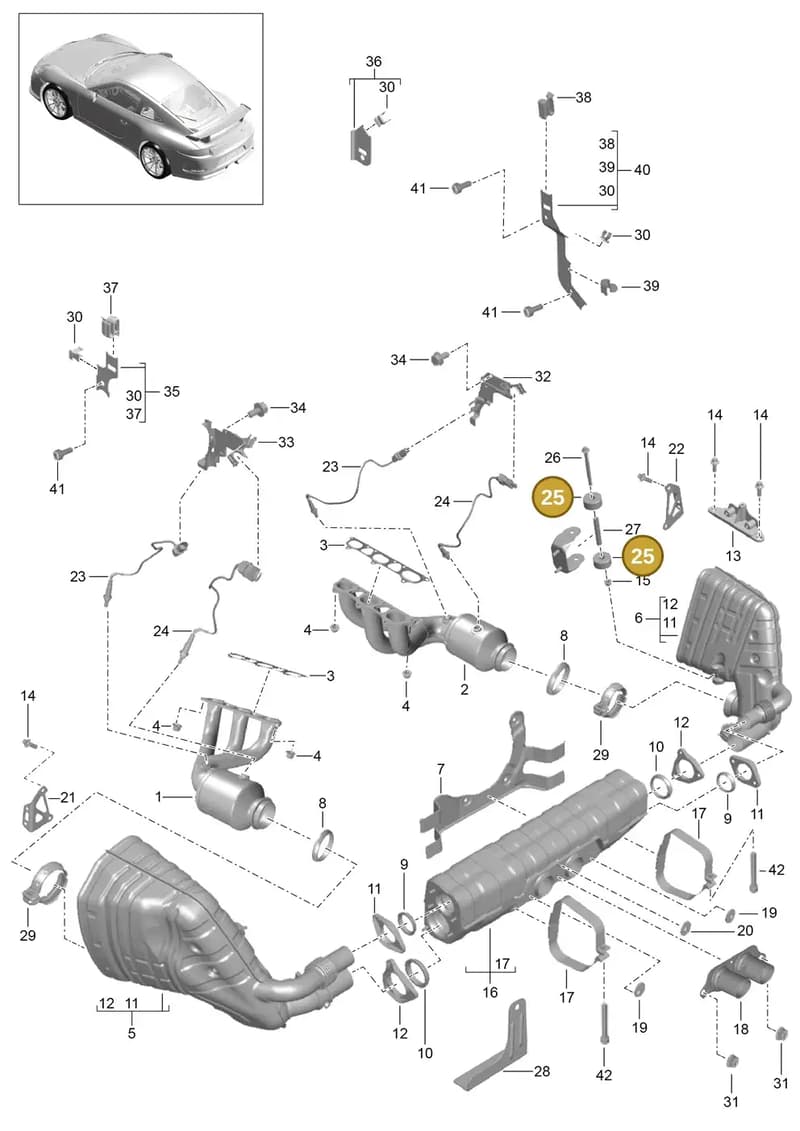 99611122900 — Porsche 911 (2013-2020) diagram p41202000, position 25