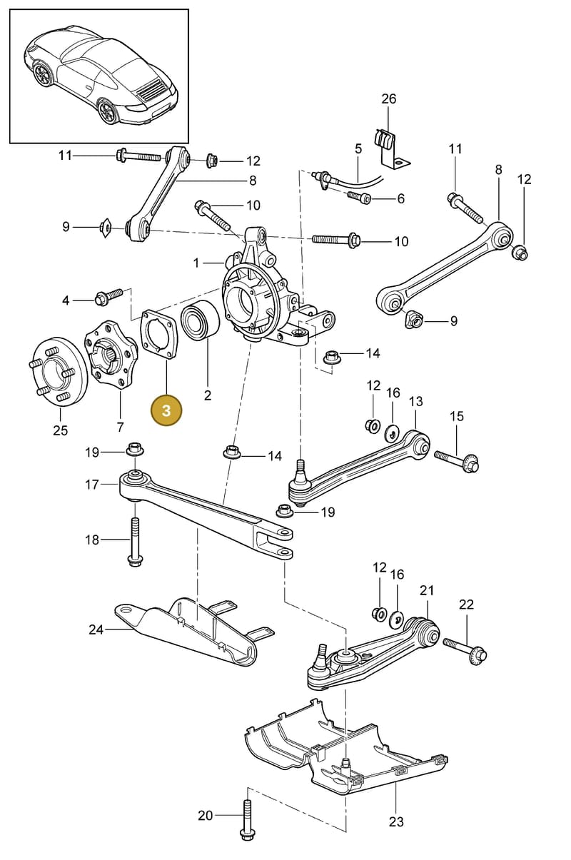 99633166101 — Porsche Carrera 4 Cabrio (2004-2008) diagram p26501000, position 3
