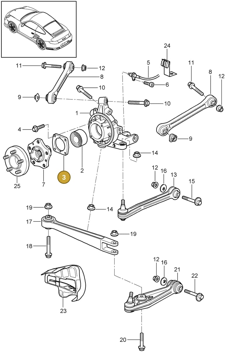 99633166101 — Porsche Turbo (2006-2009) diagram p30501000, position 3