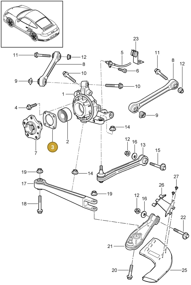 99633166101 — Porsche GT2 RS (2009-2012) diagram p36501000, position 3