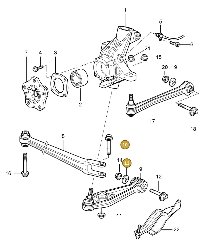 99633229300 — Porsche Cayman S (2005-2008) diagram p28501000, position 10+13
