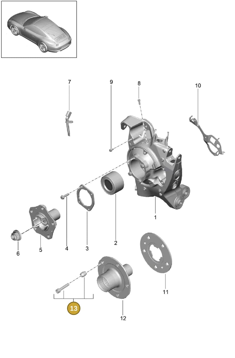 99633229300 — Porsche 991 Carrera 4 (2011-2016) diagram p38501000, position 13