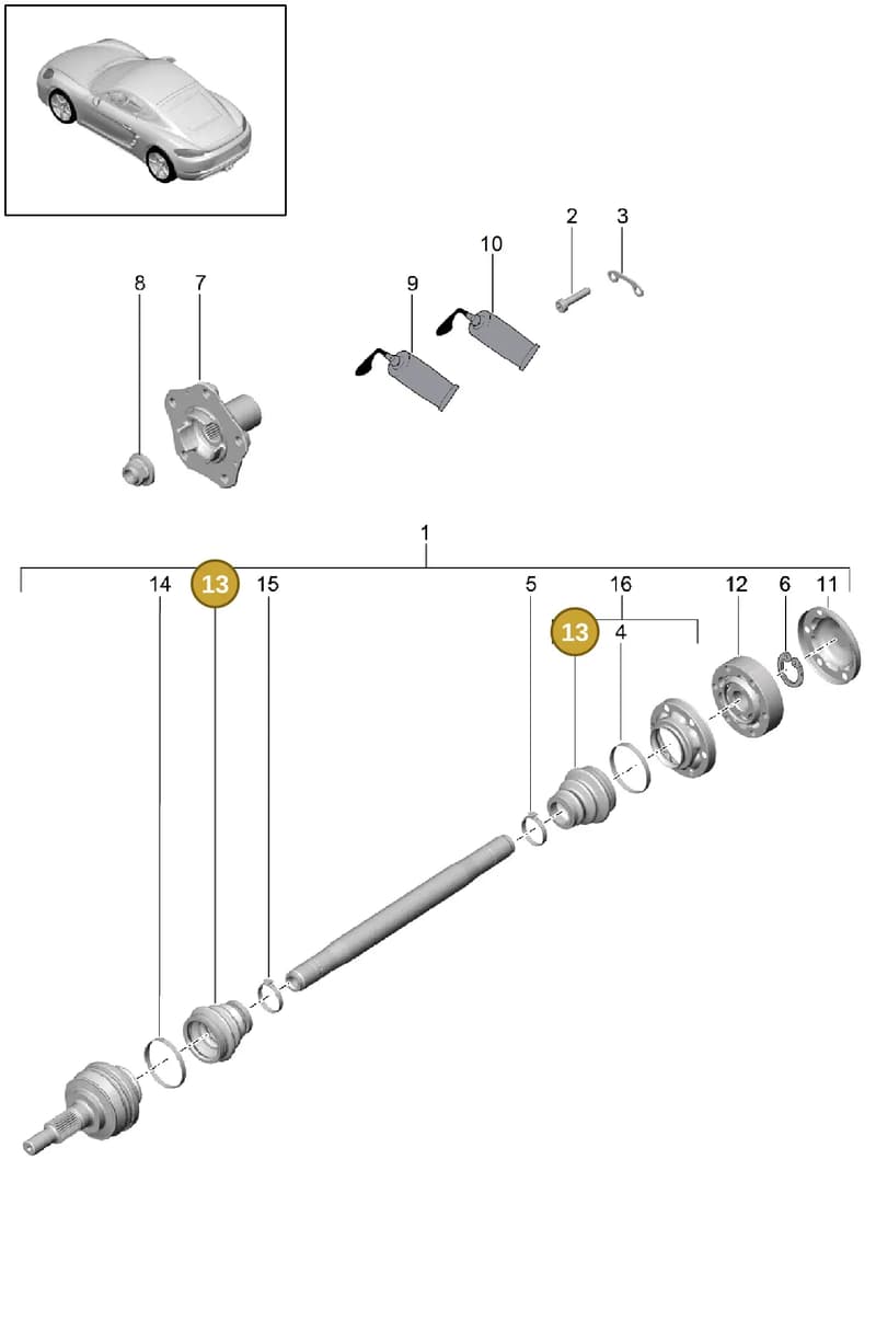 99633229300 — Porsche Cayman (2016-2019) diagram p50501030, position 13