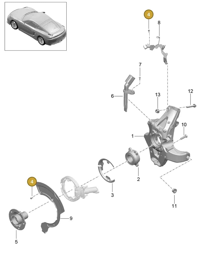 99633295700 — Porsche Cayman GT4 (2015-2016) diagram p45501000, position 4
