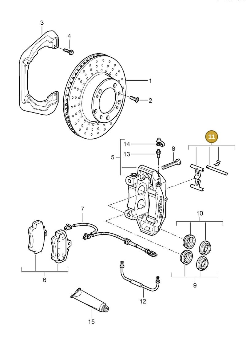 99635195901 — Porsche Carrera 4 Cabrio (2004-2008) diagram p26603000, position 11