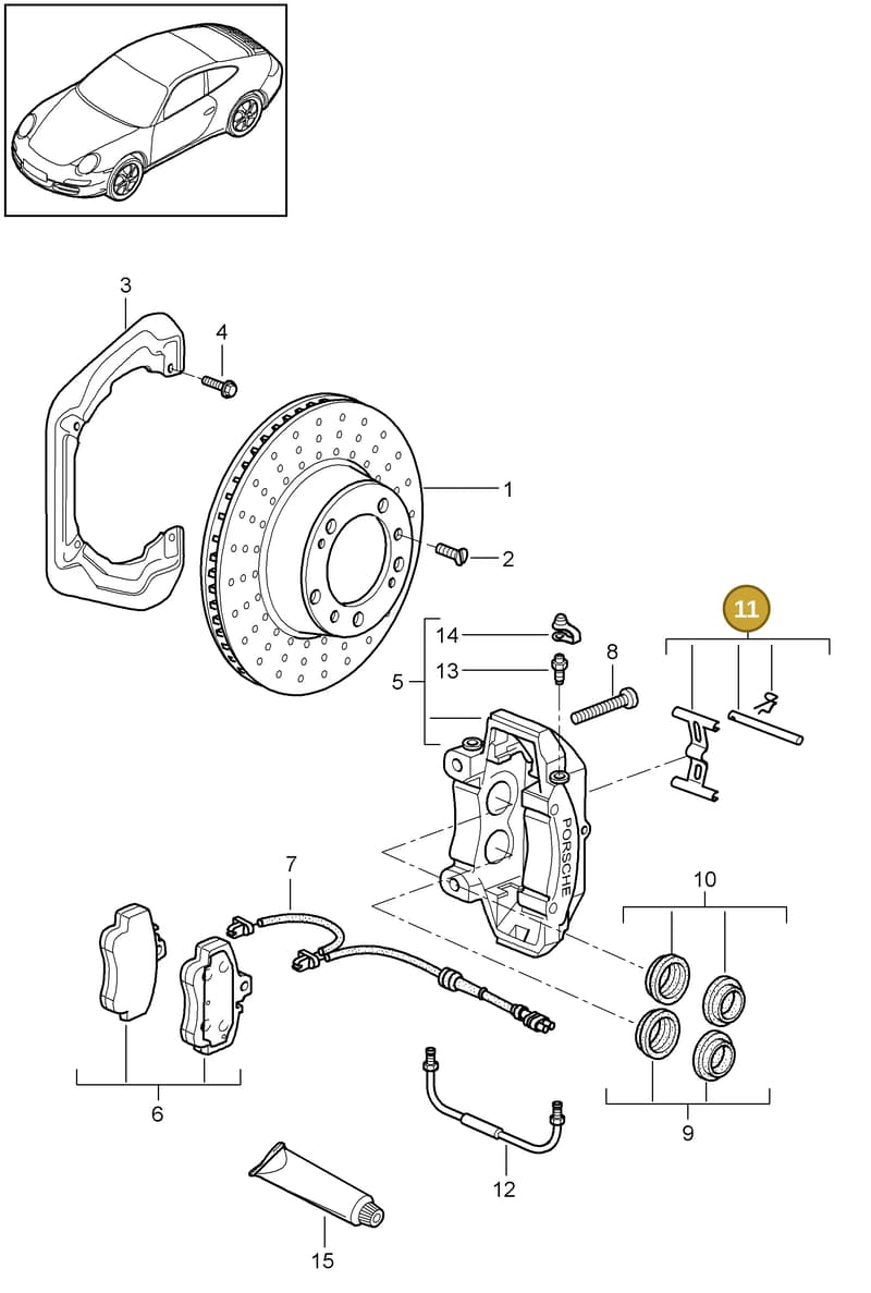 99635195901 — Porsche 911 Carrera (2008-2012) diagram p32603000, position 11