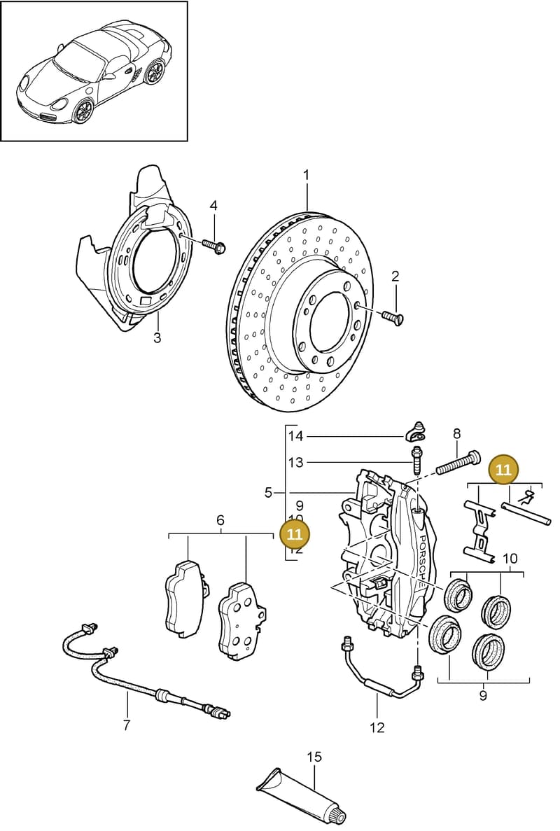 99635195901 — Porsche Boxster S (2008-2012) diagram p33603000, position 11