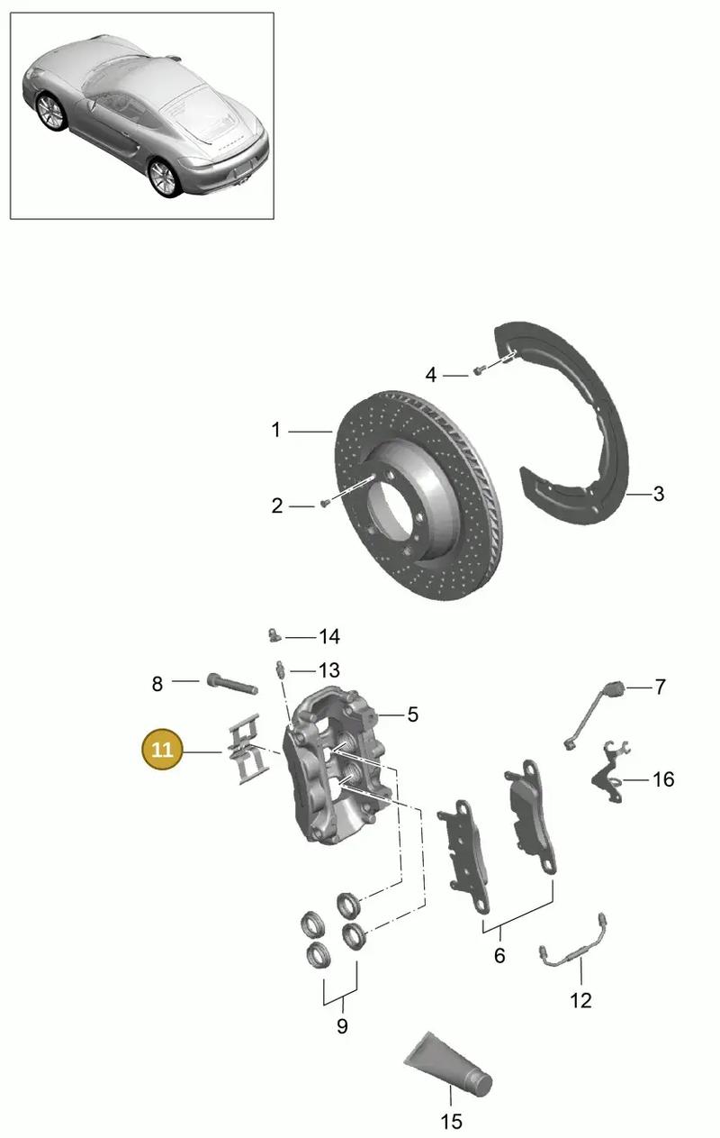 99635195901 — Porsche Cayman (2013-2016) diagram p40603000, position 11