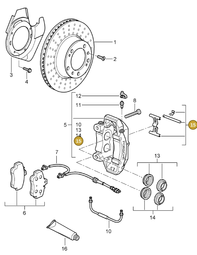 99635295901 — Porsche Cayman S (2005-2008) diagram p28602000, position 15