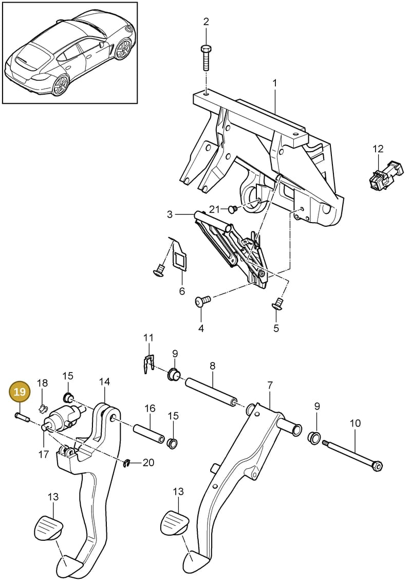 99642331506 — Porsche Panamera (2009-2016) diagram p35702000, position 19