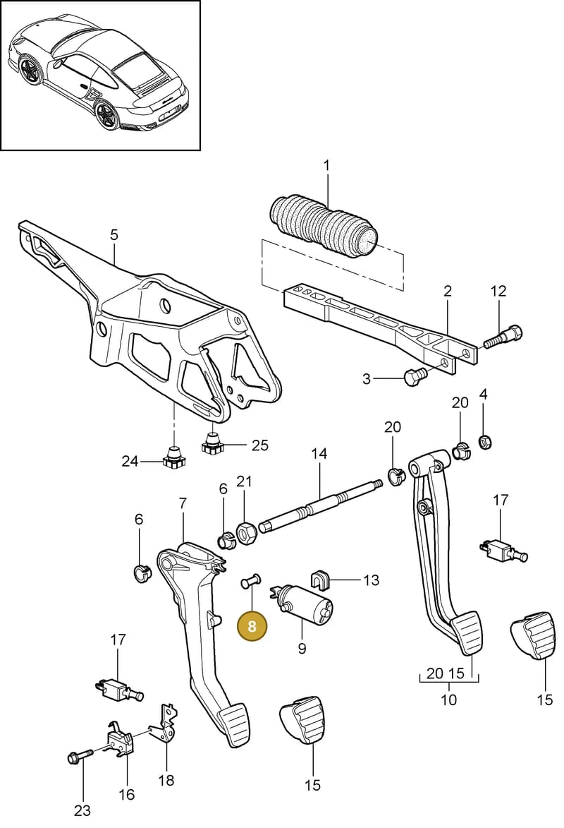 99642331506 — Porsche GT2 RS (2009-2012) diagram p36702000, position 8
