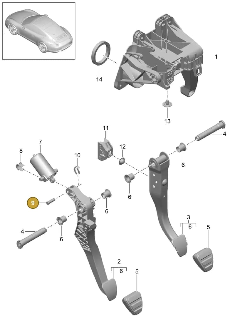 99642331506 — Porsche 991 Carrera 4 (2011-2016) diagram p38702000, position 9