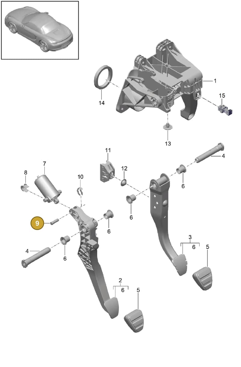 99642331506 — Porsche Boxster (2012-2016) diagram p39702000, position 9