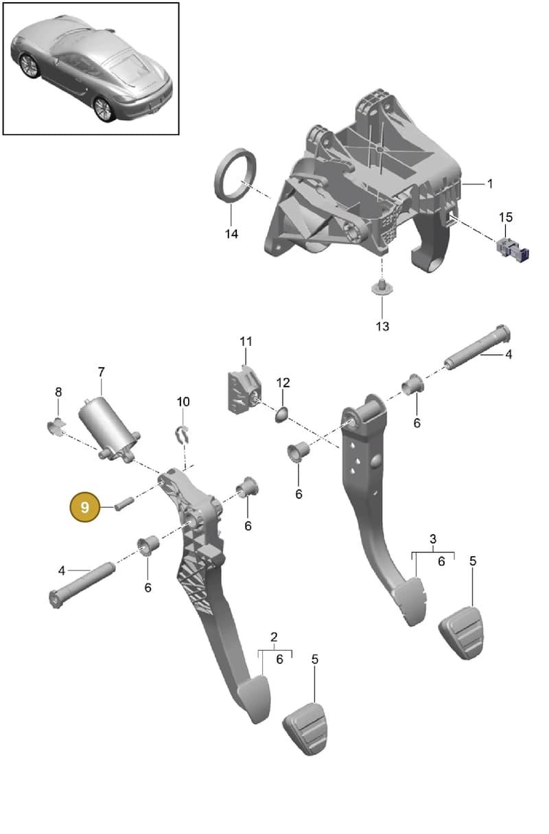 99642331506 — Porsche Cayman (2013-2016) diagram p40702000, position 9