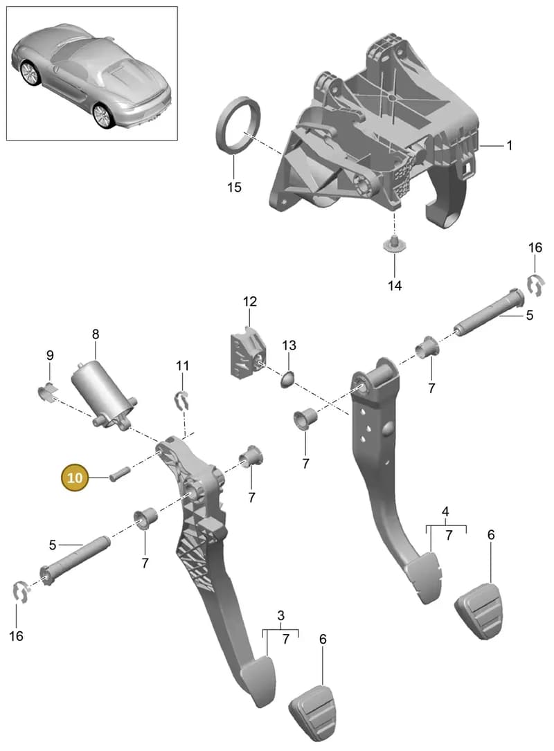 99642331506 — Porsche Boxster Spyder (2015-2016) diagram p46702000, position 10