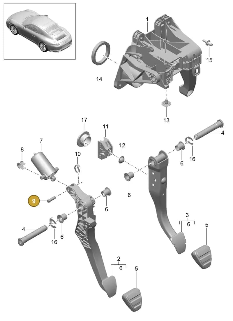 99642331506 — Porsche 911 (2016-2019) diagram p47702000, position 9