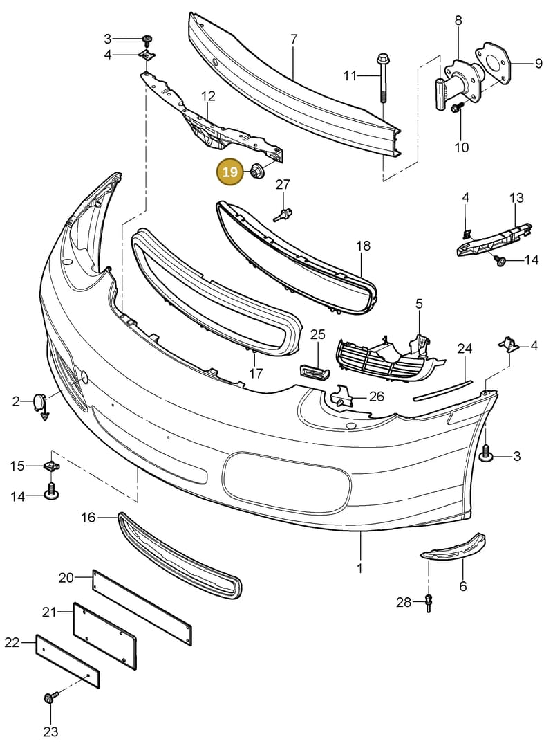 99650564901 — Porsche Boxster S (2004-2008) diagram p27802000, position 19