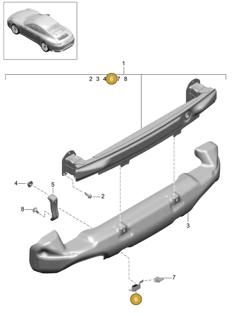 99650564901 — Porsche 911 (2016-2019) diagram p47802030, position 6
